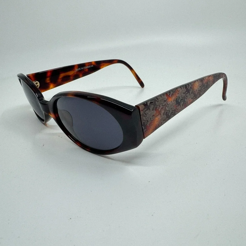Unbranded Brown Tortoise Sunglasses with Geckos on Arm Black Lens H10470‎